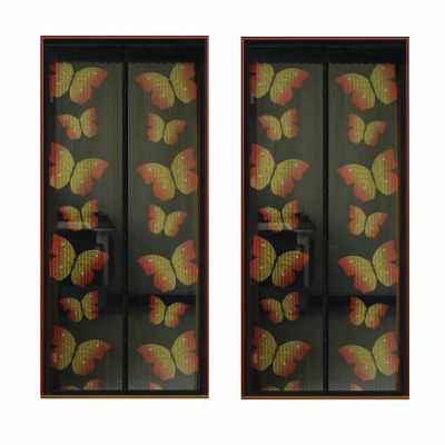Set 2x perdea magnetica anti insecte 210 x 100 cm - model fluturi