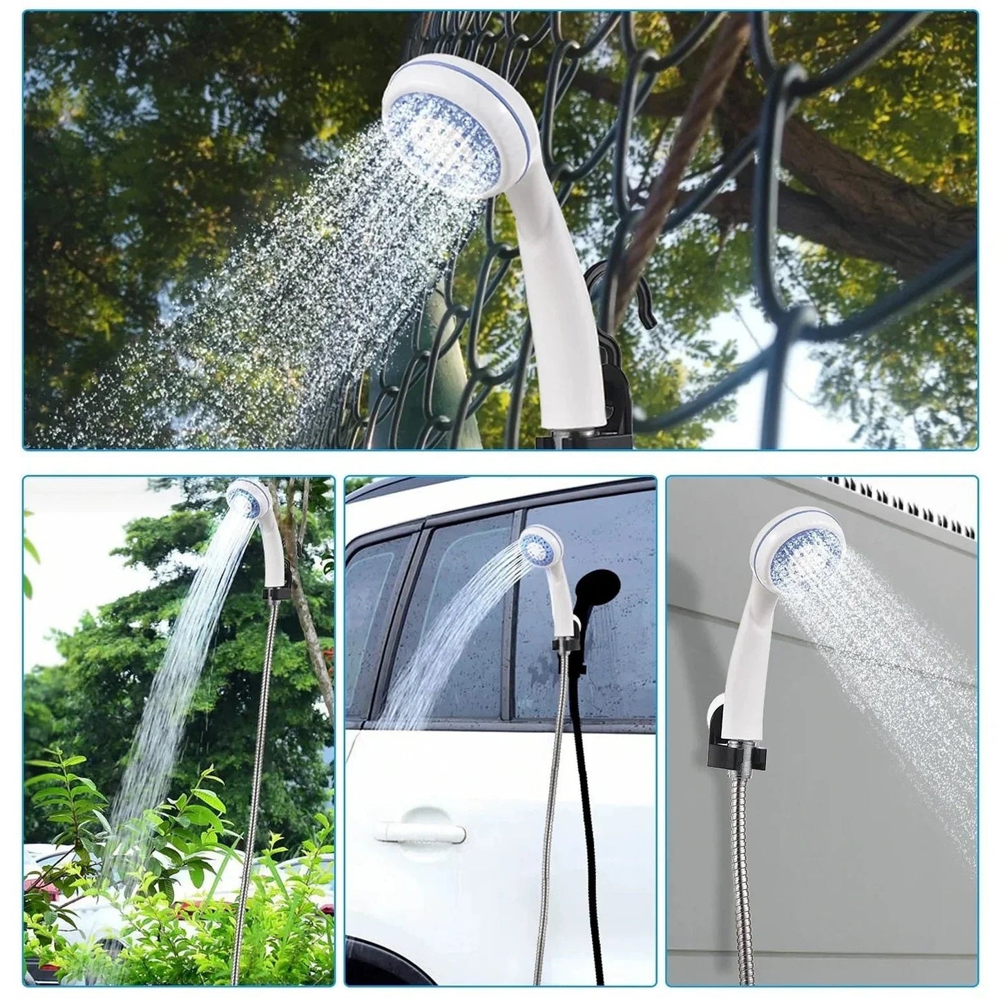 Dus Portabil cu Incarcare USB pentru Camping cu Robinet Incorporat pentru Interior/Exterior