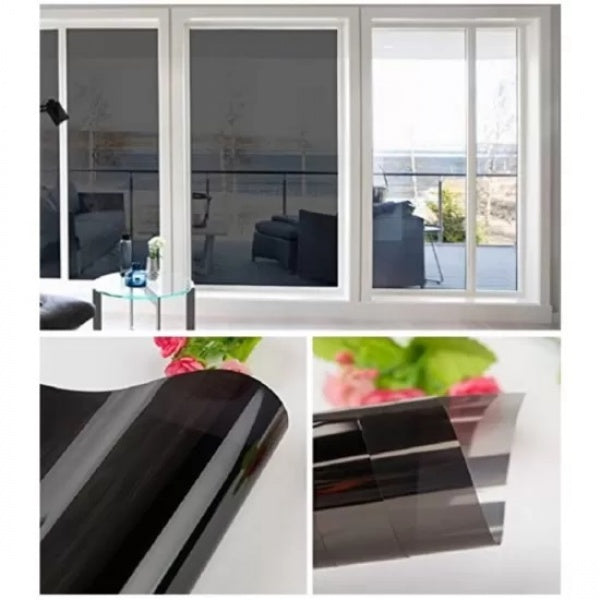 Set 2 x Autocolant Oglinda Negru, 45 x 300 cm