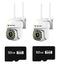 Set 2 x Camere de Supraveghere Video , 32 Leduri, Rotative, Infrarosu, Rezistanta la apa + 2 carduri 32GB