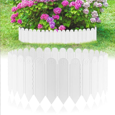 Set 12 Garduri Decorative Pentru Gradina, Albe, 2.4 M x 22 cm