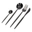 Set 24 de tacamuri, 6 persoane, otel inoxidabil, negre