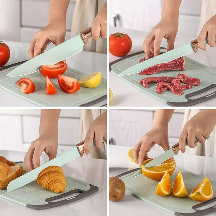 Set 19 Ustensile pentru Bucatarie din Silicon,cu Maner de  Lemn si Suport