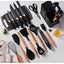 Set 19 Ustensile pentru Bucatarie din Silicon,cu Maner de  Lemn si Suport