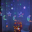 Instalatie Craciun LED interior - exterior, perdea, Luna si Stele, Lumina Multicolor