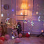 Instalatie Craciun LED interior - exterior, perdea, Luna si Stele, Lumina Multicolor
