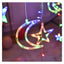 Instalatie Craciun LED interior - exterior, perdea, Luna si Stele, Lumina Multicolor